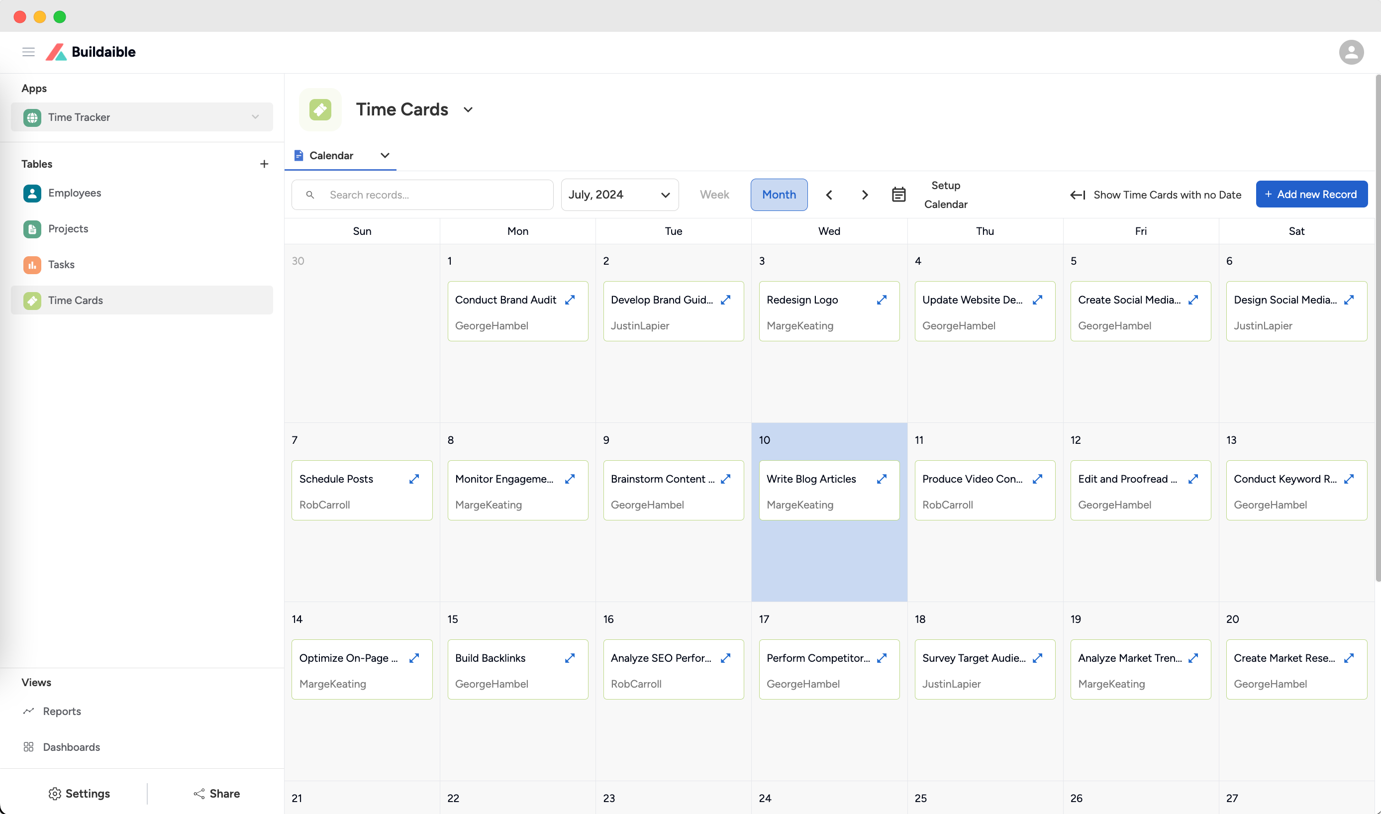 Calendar View